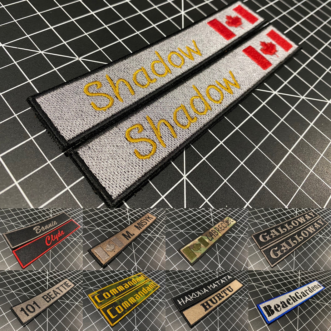 NAMETAGS -1'' x 5'' (12 Letters/numbers maximum)