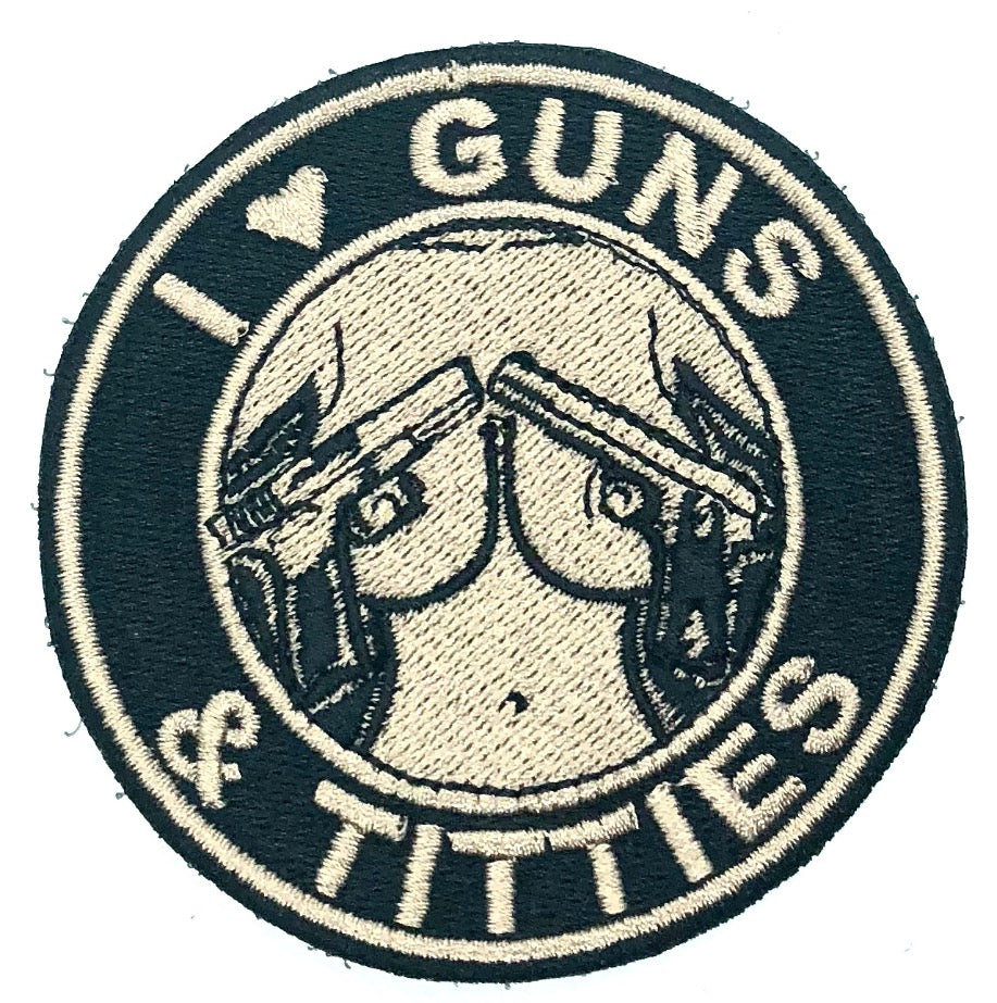 I LOVE GUNS & TITTIES – Custom Patch Canada
